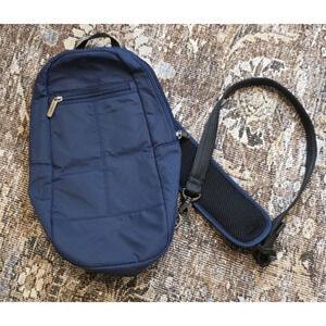 Travelon Navy Blue Sling Backpack Crossbody Bag RFID Anti-Theft Unisex Travel